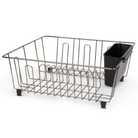 Mainstays Small Dish Drainer Rack - Chrome/Black