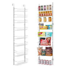8-Tier Over the Door Pantry Organizer Hanging Storage Rack Adjustable Kitchen