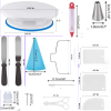 Cake Decorating Supplies Kit, 206 PCS Baking Set for Beginners With Cake Turntable Stand Rotating Turntable,Russian Piping Tips Set