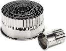 ROUND STAINLESS STEEL COOKIE CUTTERS, Fluted Cookie Cutters, Round Metal Baking Rings for Pastry, Biscuits&Dough Cutting