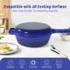 Enamel cast iron soup pot with handle, suitable for ceramic, gas, induction cooker or barbecue grill