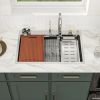 33in. *22in.*10in. Drop In 304 Stainless Steel Workstation Kitchen Sink With Dual Built-in Ledge